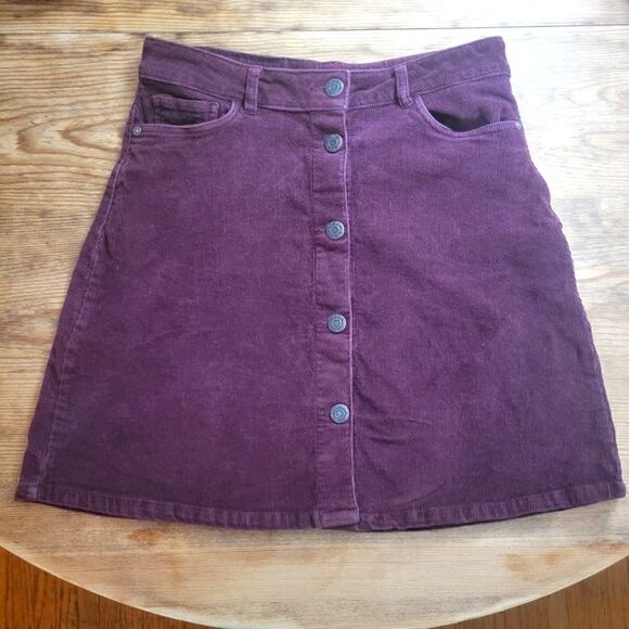 Noisy May Maroon Corduroy Mini Skirt - Picture 1 of 10